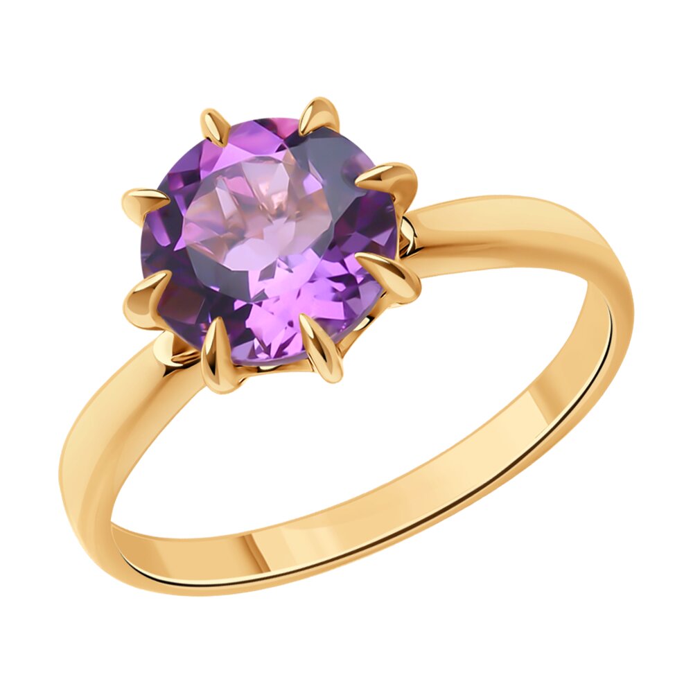 

Кольцо из золота р. 18 Diamant 51-310-01765-2, аметист, 51-310-01765-2