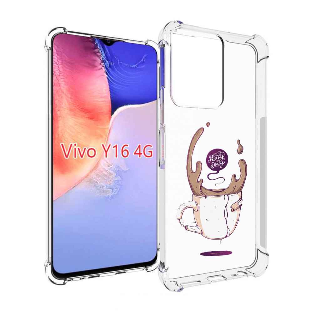 

Чехол MyPads сломанный стаканчик для Vivo Y16 4G/ Vivo Y02S, Прозрачный, Tocco