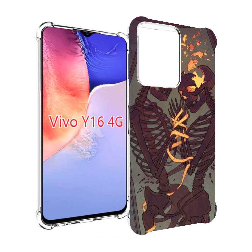 

Чехол MyPads скелеты в гробу для Vivo Y16 4G/ Vivo Y02S, Прозрачный, Tocco