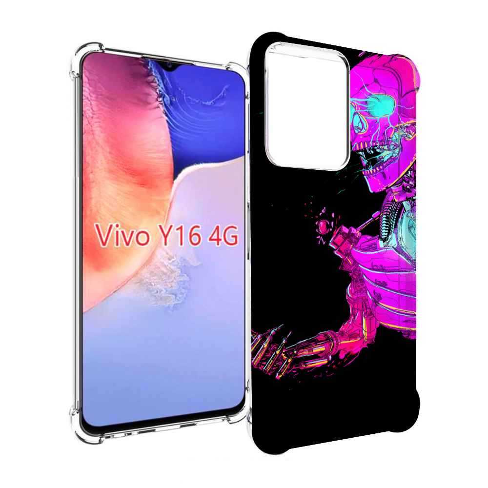 

Чехол MyPads скелет-робот-фиолетовый для Vivo Y16 4G/ Vivo Y02S, Прозрачный, Tocco