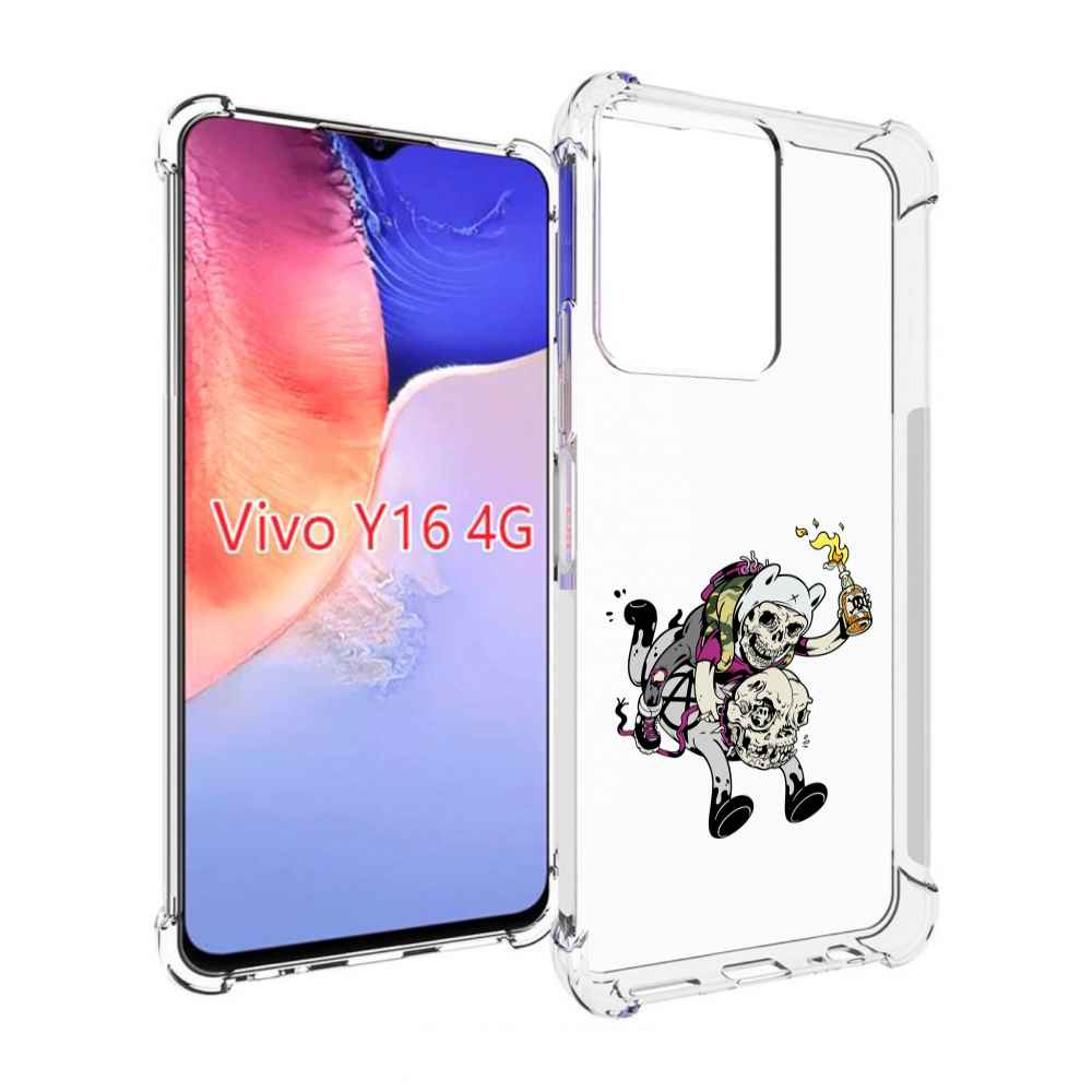 

Чехол MyPads время приключений скелеты для Vivo Y16 4G/ Vivo Y02S, Прозрачный, Tocco