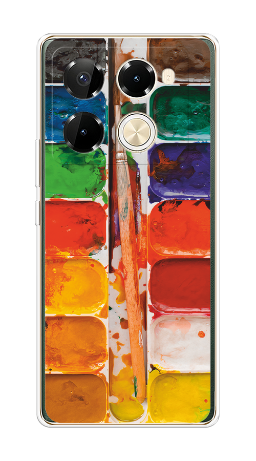 

Чехол на Infinix Note 40 Pro 5G/Note 40 Pro Plus "Акварель", Красный;желтый;синий, 3105950-1