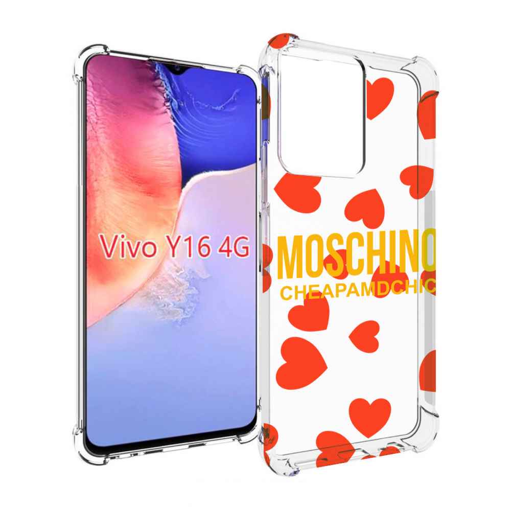 

Чехол MyPads сердца-москино для Vivo Y16 4G/ Vivo Y02S, Прозрачный, Tocco