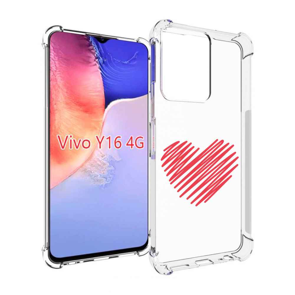 

Чехол MyPads сердечко-одной-линией для Vivo Y16 4G/ Vivo Y02S, Прозрачный, Tocco