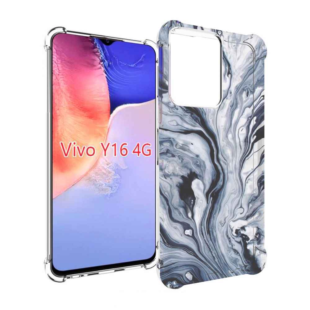 Чехол MyPads серая краска для Vivo Y16 4G/ Vivo Y02S