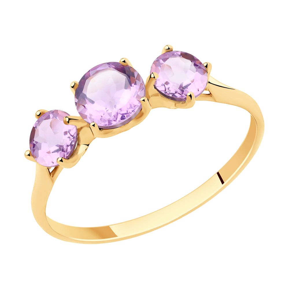 

Кольцо из красного золота с аметистом р. , Diamant 51-310-00293-3, 51-310-00293-3