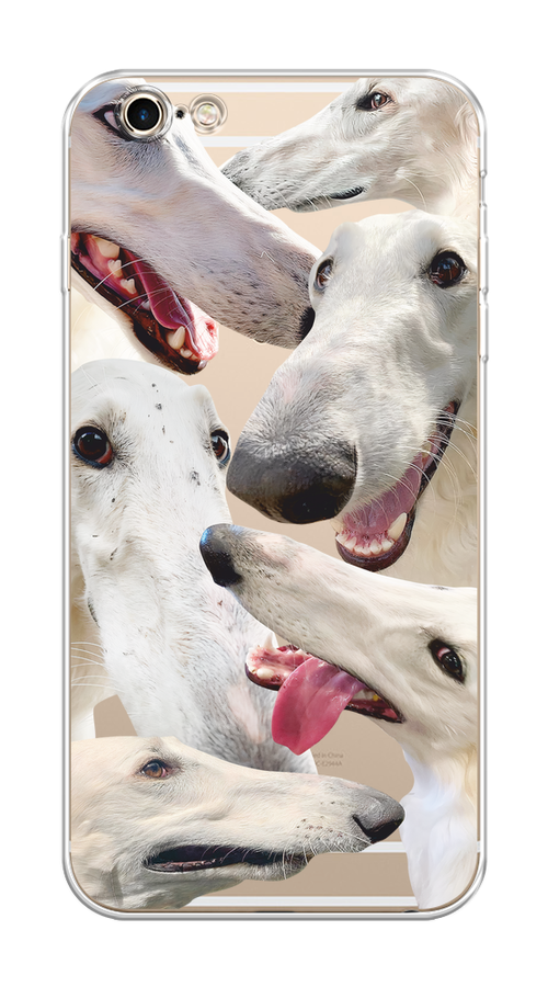 

Чехол на Apple iPhone 6 Plus/6S Plus "Собака с длинным носом", Белый;бежевый;розовый, 10550-1