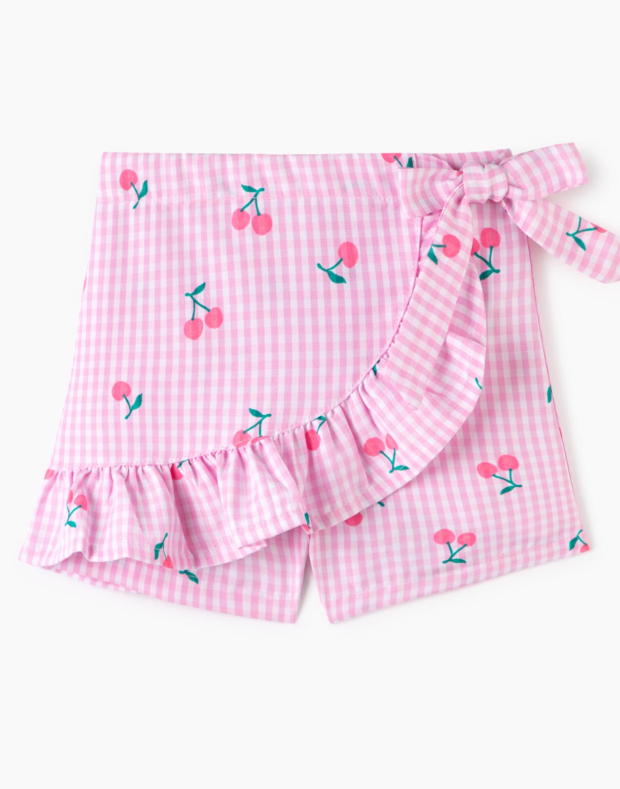 Розовые шорты Comfort с принтом и оборками для девочки р.128