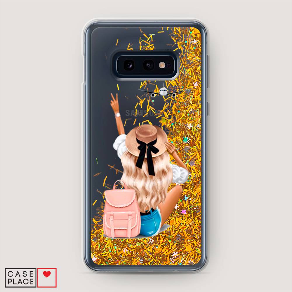 

Жидкий чехол с блестками "Автостопом самолетом" на Samsung Galaxy S10E, 27290-1