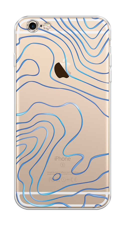 

Чехол на Apple iPhone 6 Plus/6S Plus "Blue lines", Прозрачный;синий, 10550-1