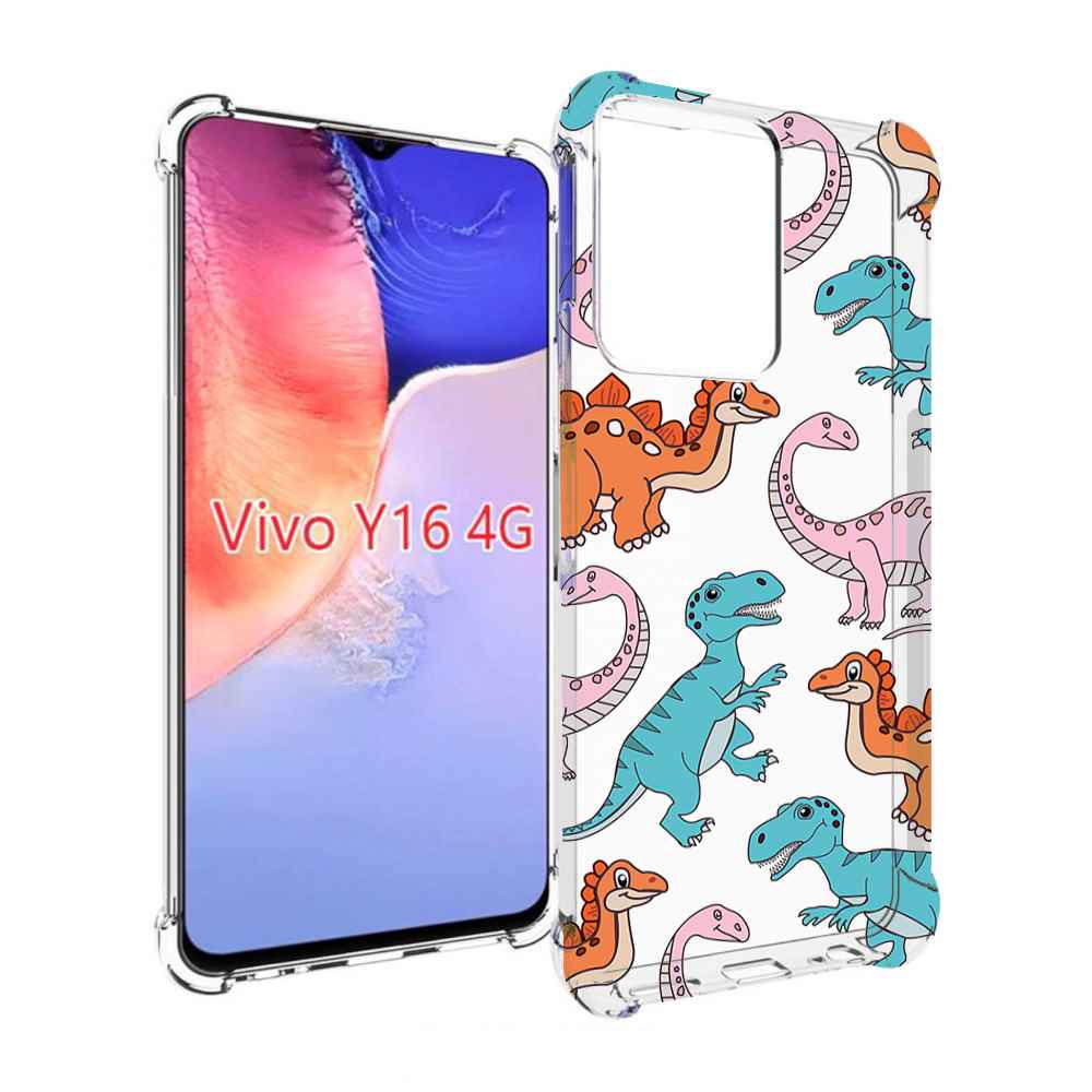 

Чехол MyPads разные-динозаврики для Vivo Y16 4G/ Vivo Y02S, Прозрачный, Tocco