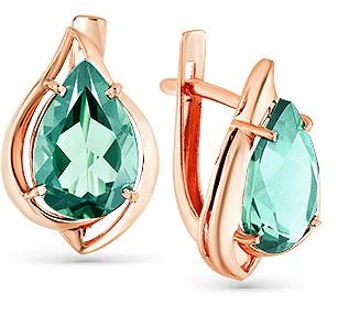 

Серьги женские из золота Magic Stones 02-2-694-0600-010, празиолит, 02-2-694-0600-010