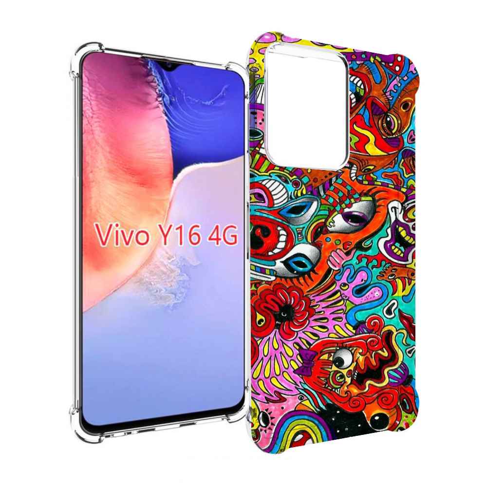 

Чехол MyPads разные абстракции яркие для Vivo Y16 4G/ Vivo Y02S, Прозрачный, Tocco