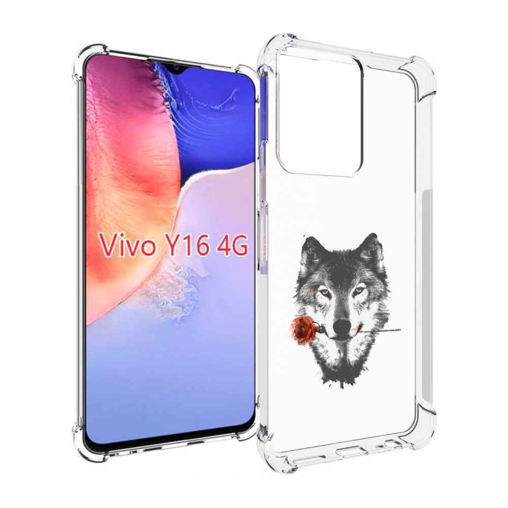 

Чехол MyPads волк с розой для Vivo Y16 4G/ Vivo Y02S, Прозрачный, Tocco