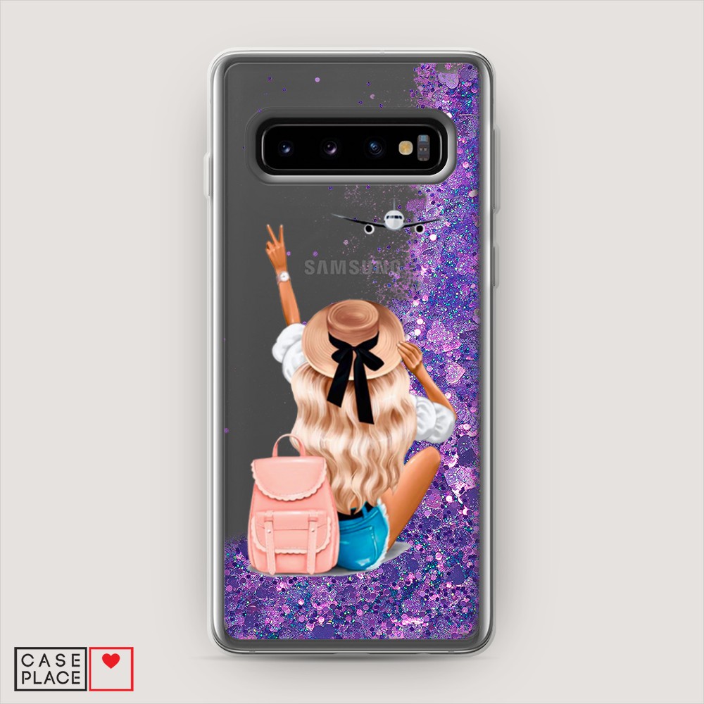 

Жидкий чехол с блестками "Автостопом самолетом" на Samsung Galaxy S10 +, 27192-1