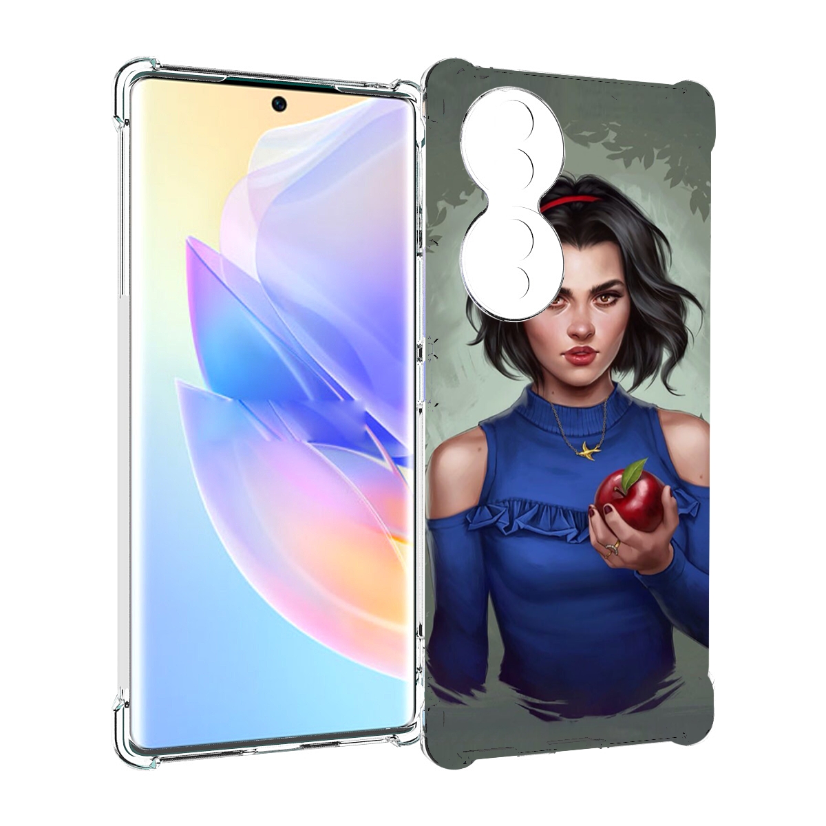 

Чехол MyPads девушка-с-яблоком женский для Honor 70, Прозрачный, Tocco