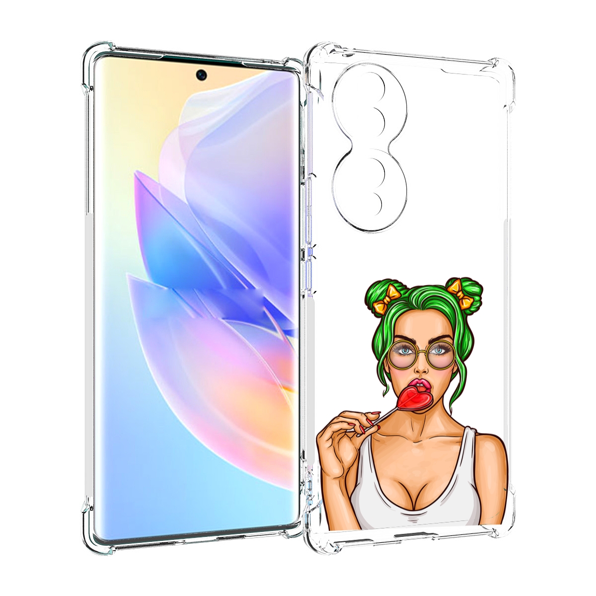 

Чехол MyPads девушка-с-чупачупсом-в-виде-сердца женский для Honor 70, Прозрачный, Tocco