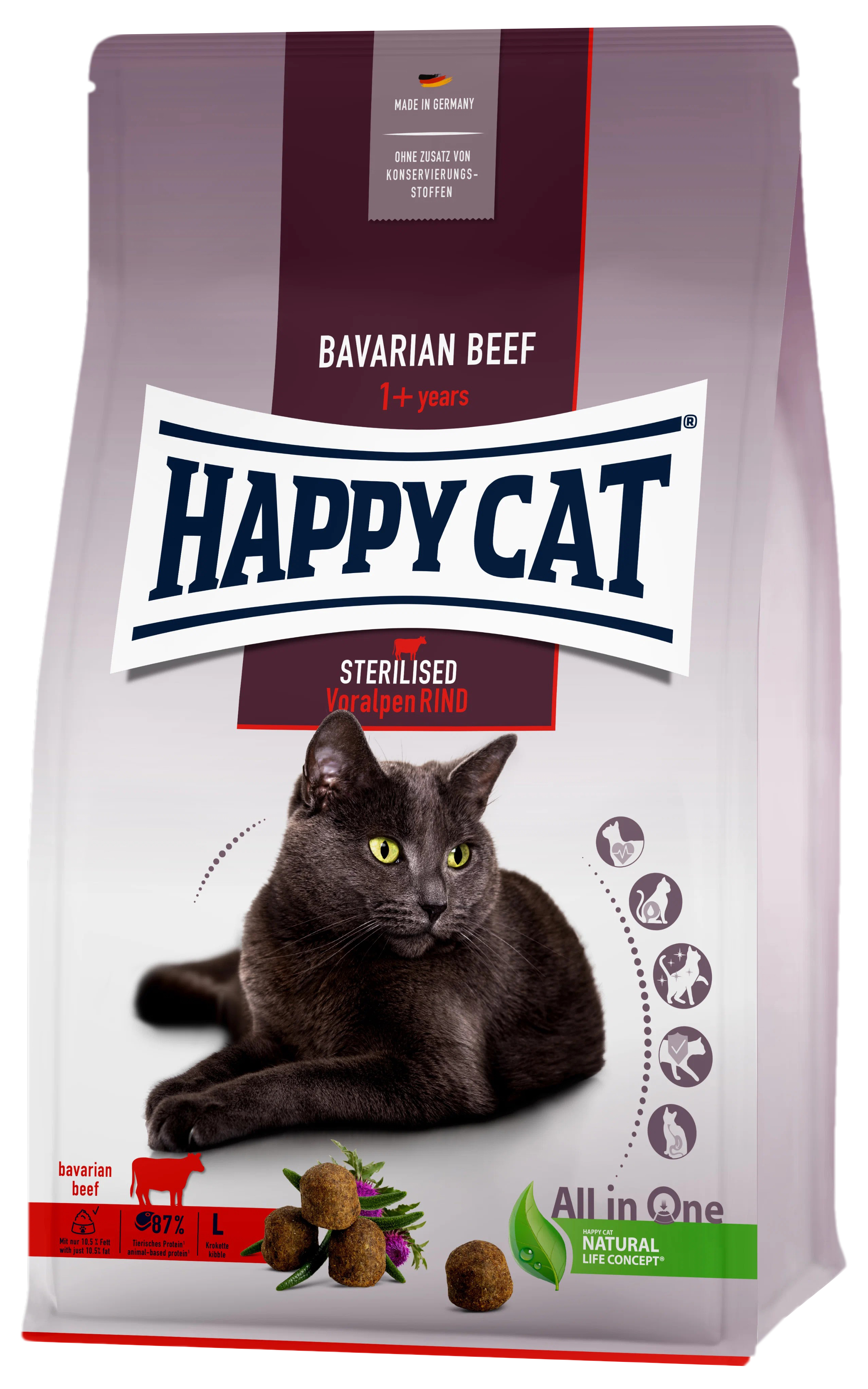 

HAPPY CAT HAPPY CAT ADULT STERILISED для взрослых кастрированных котов и стерилизованных к