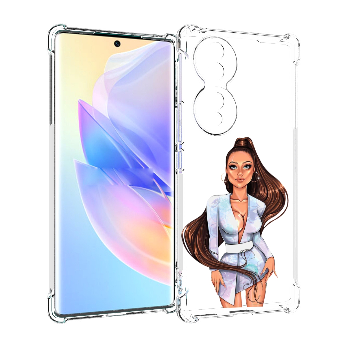

Чехол MyPads девушка-с-очень-длинными-волосами женский для Honor 70, Прозрачный, Tocco