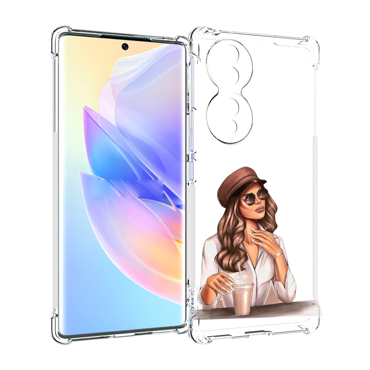 

Чехол MyPads девушка-с-милкшейком женский для Honor 70, Прозрачный, Tocco