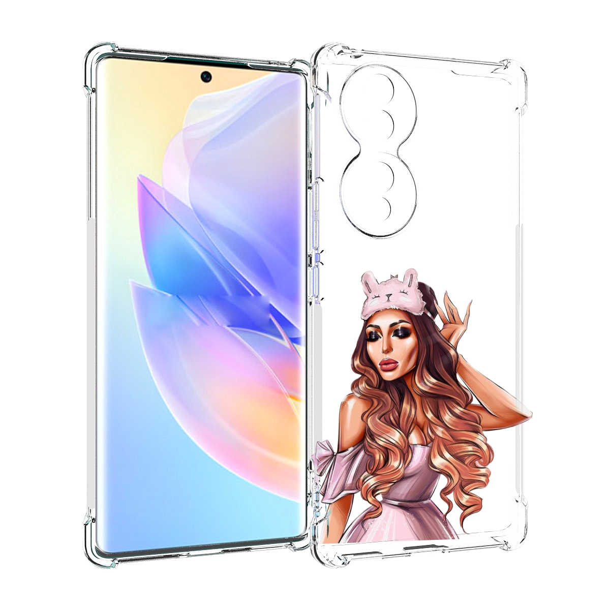 

Чехол MyPads девушка-с-маской-для-сна женский для Honor 70, Прозрачный, Tocco