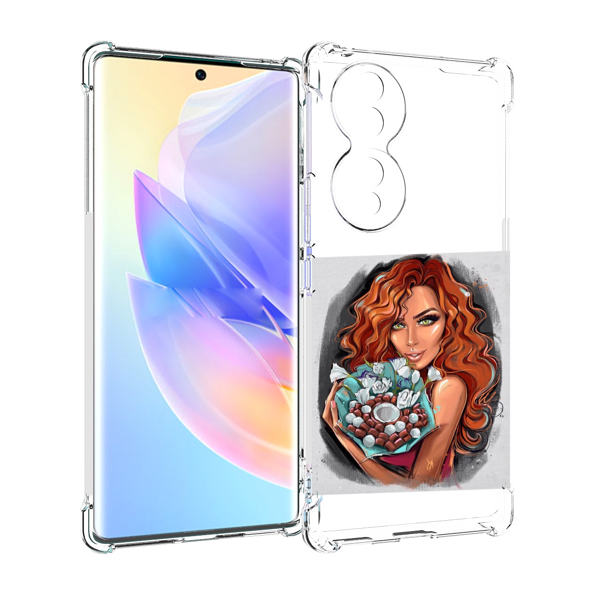 

Чехол MyPads девушка-с-кокосовым-букетом женский для Honor 70, Прозрачный, Tocco