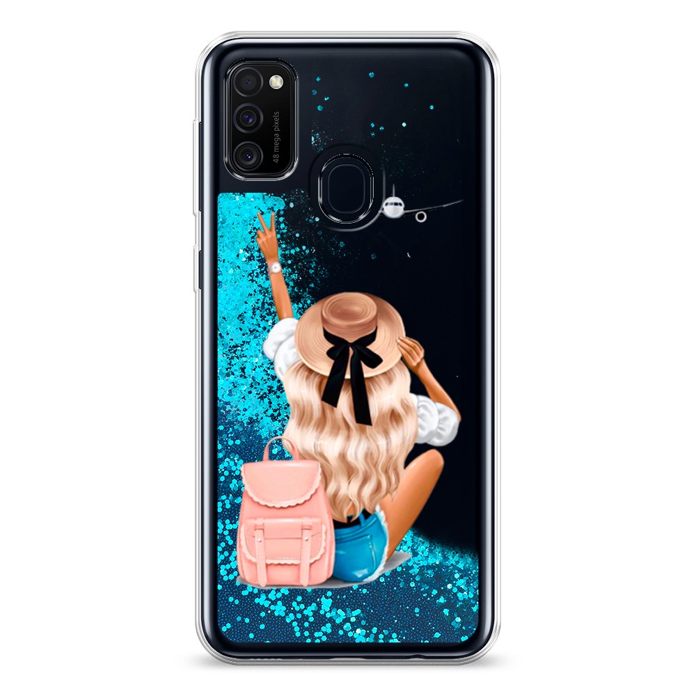 

Жидкий чехол с блестками "Автостопом самолетом" на Samsung Galaxy M30s, 29893-1