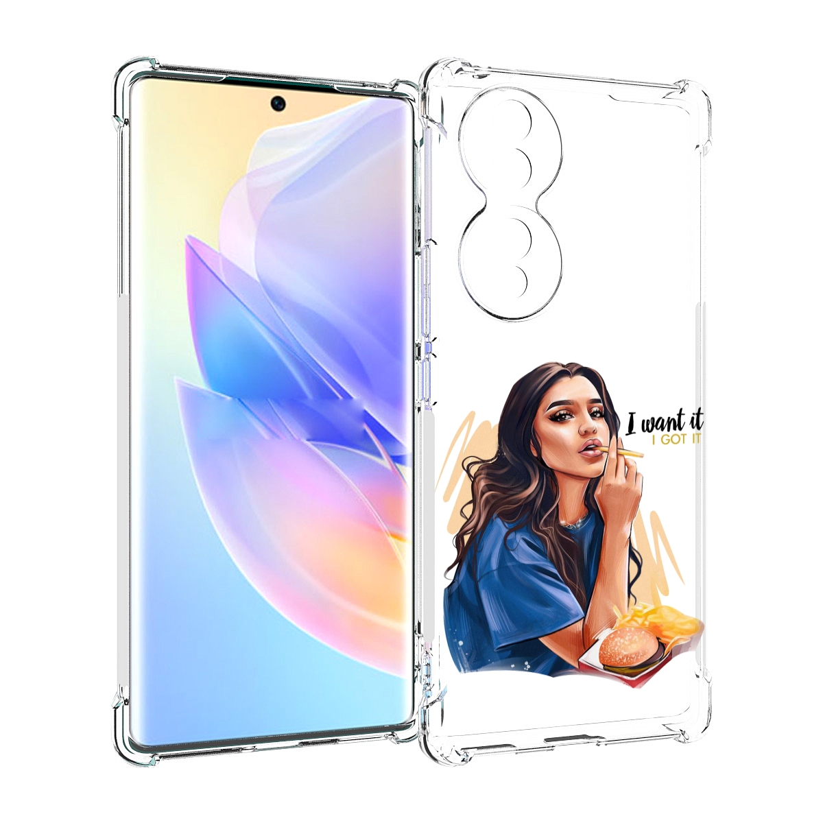 

Чехол MyPads девушка-с-едой-и-сигаретой женский для Honor 70, Прозрачный, Tocco