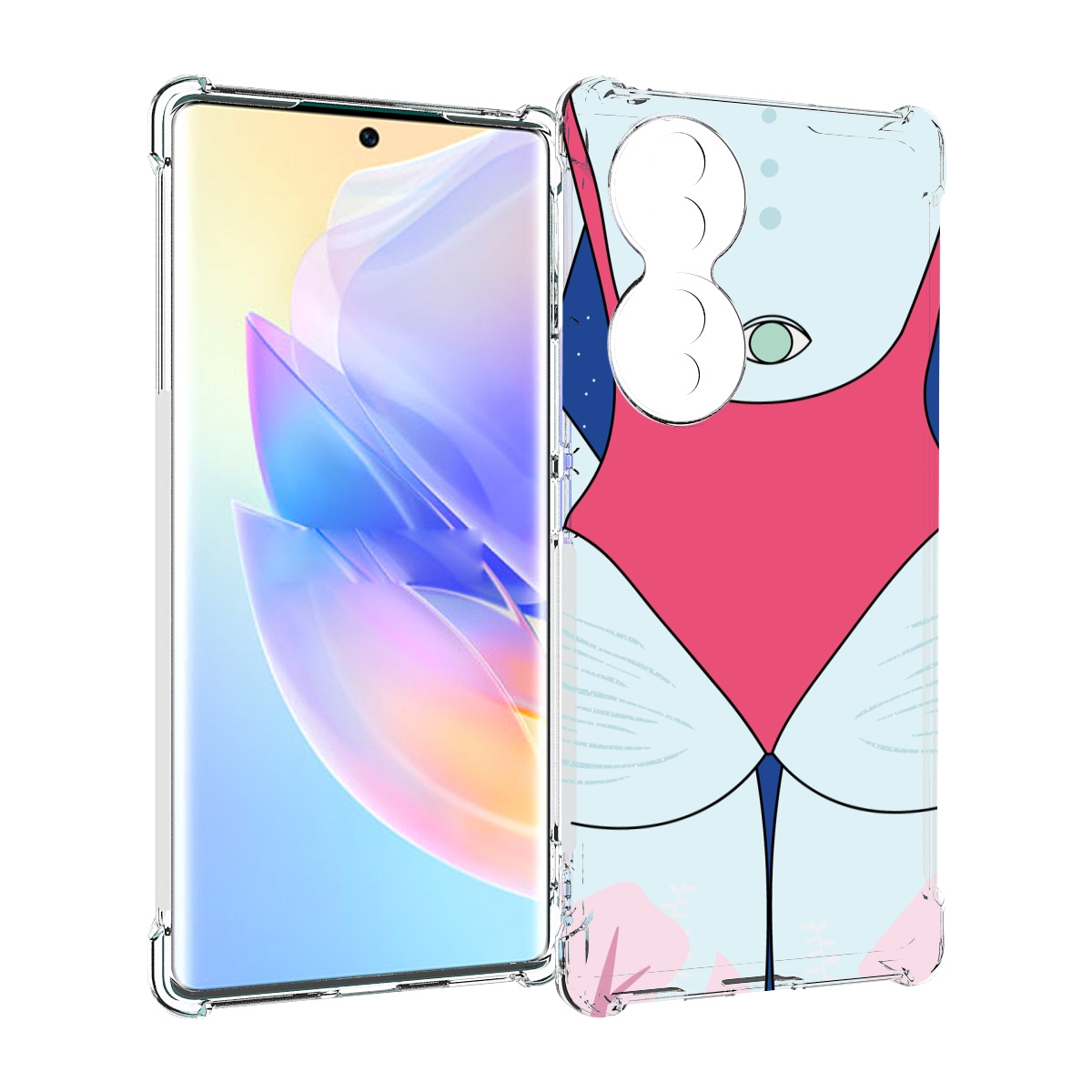 

Чехол MyPads девушка-с-глазом-на-спине для Honor 70, Прозрачный, Tocco