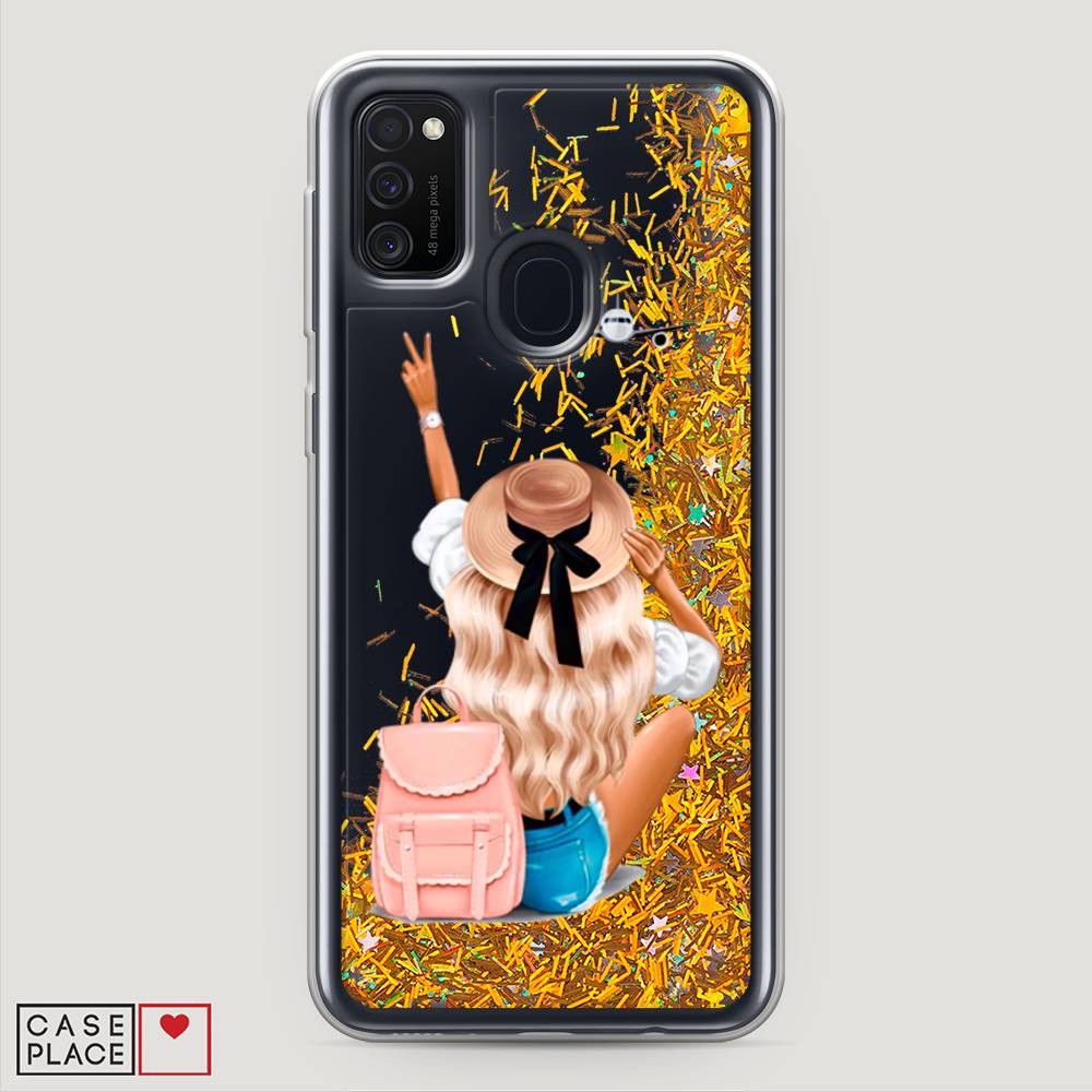 

Жидкий чехол с блестками "Автостопом самолетом" на Samsung Galaxy M30s, 29890-1