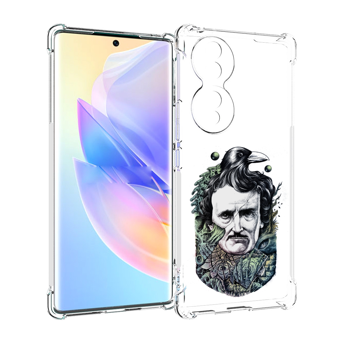 

Чехол MyPads Эдгар Аллан с вороном для Honor 70, Прозрачный, Tocco