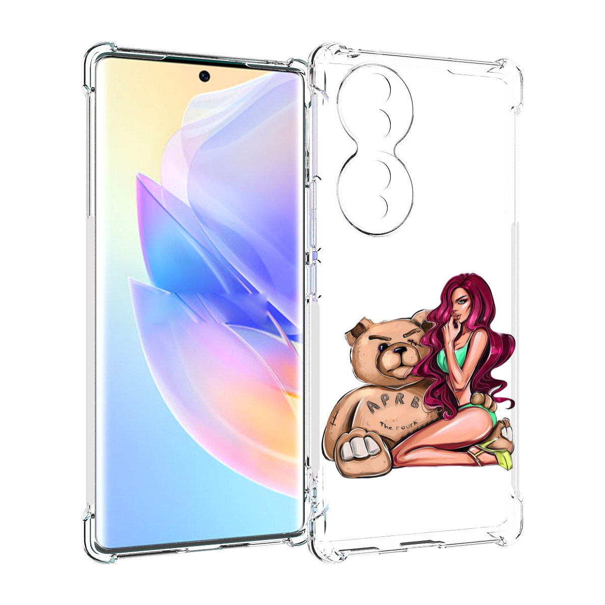 

Чехол MyPads девушка-с-большим-плюшевым-мишкой для Honor 70, Прозрачный, Tocco