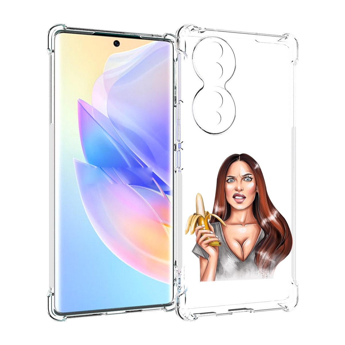 

Чехол MyPads девушка-с-бананом для Honor 70, Прозрачный, Tocco