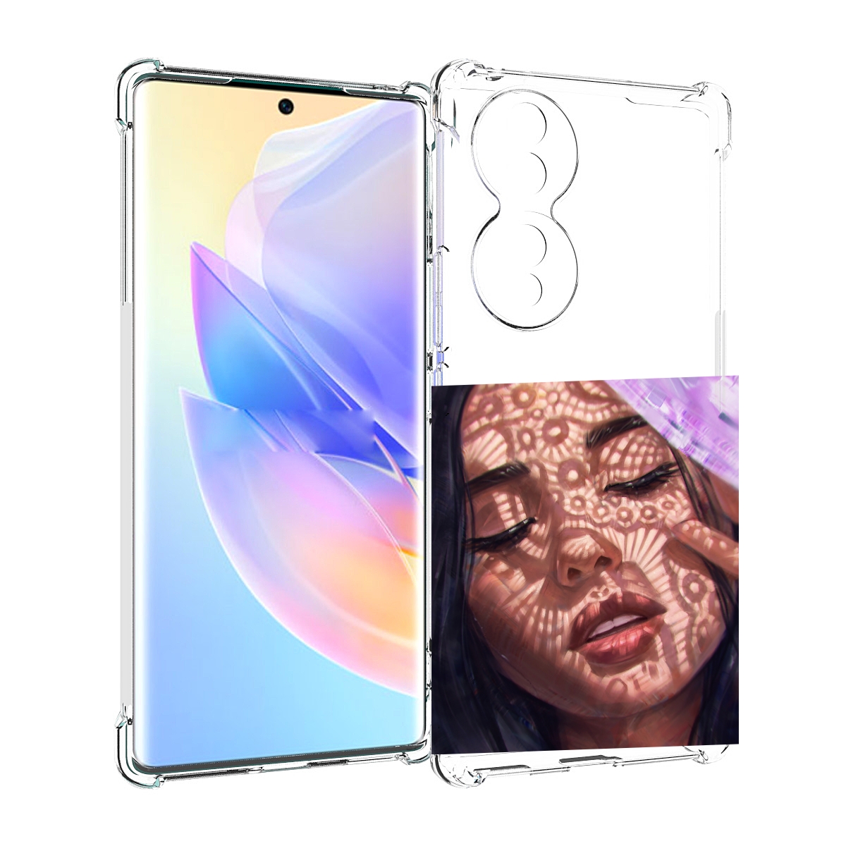 

Чехол MyPads девушка-под-кружевами женский для Honor 70, Прозрачный, Tocco