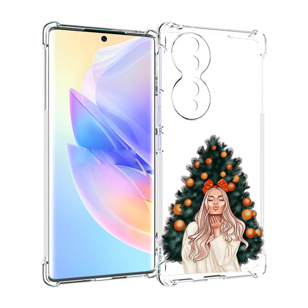 

Чехол MyPads девушка-под-елкой-с-мандаринами женский для Honor 70, Прозрачный, Tocco