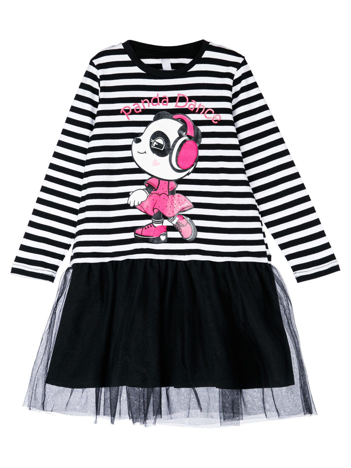 Платье детское PlayToday 12422113, черный,белый, 122