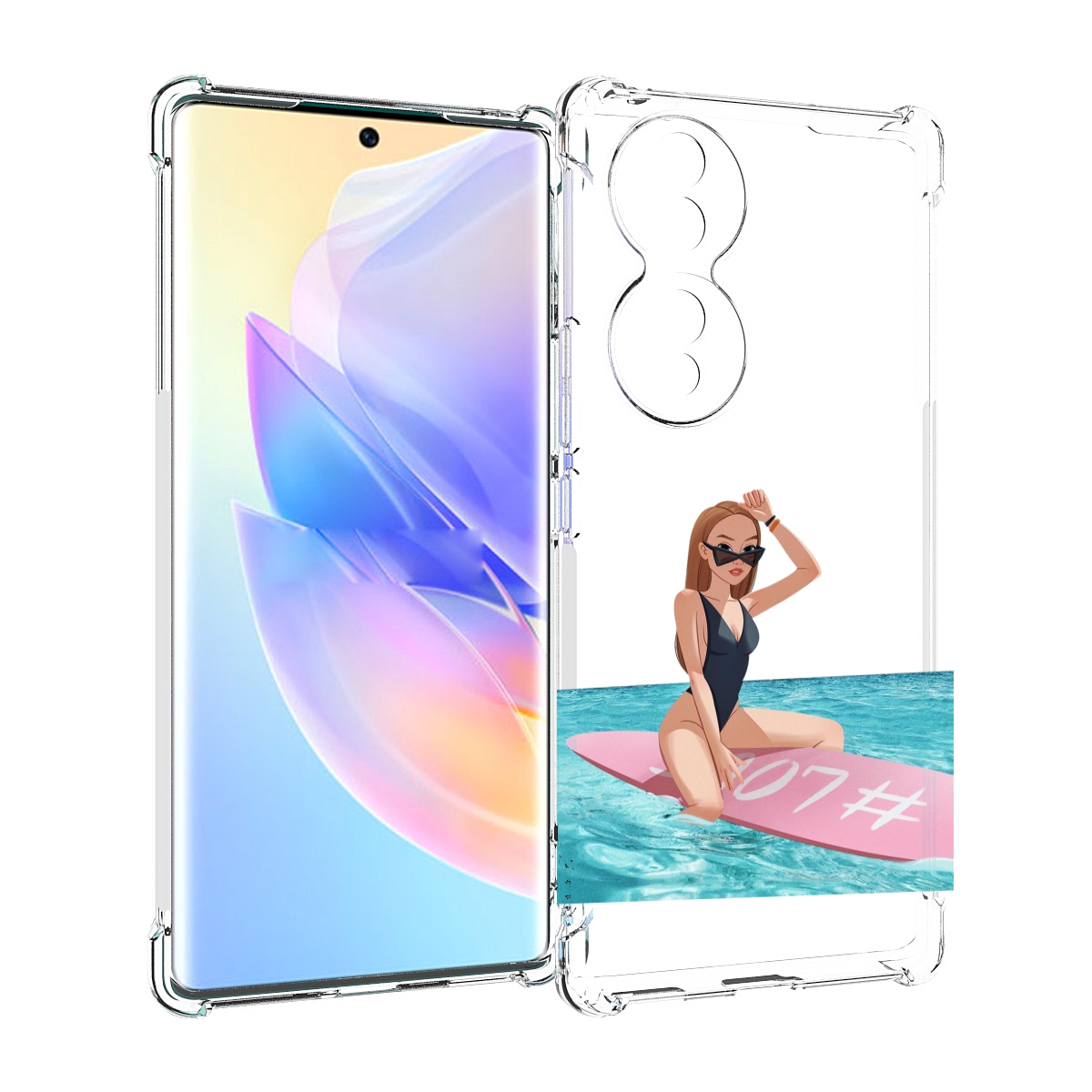 

Чехол MyPads девушка-на-серфе женский для Honor 70, Прозрачный, Tocco