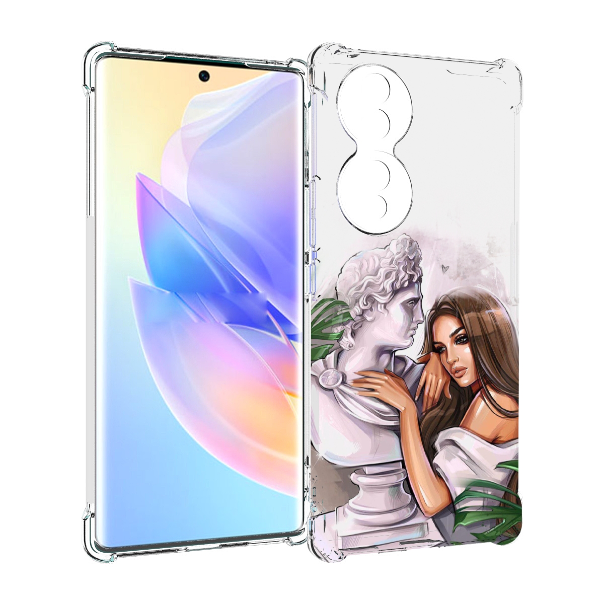 

Чехол MyPads девушка-модель-со-статуей женский для Honor 70, Прозрачный, Tocco