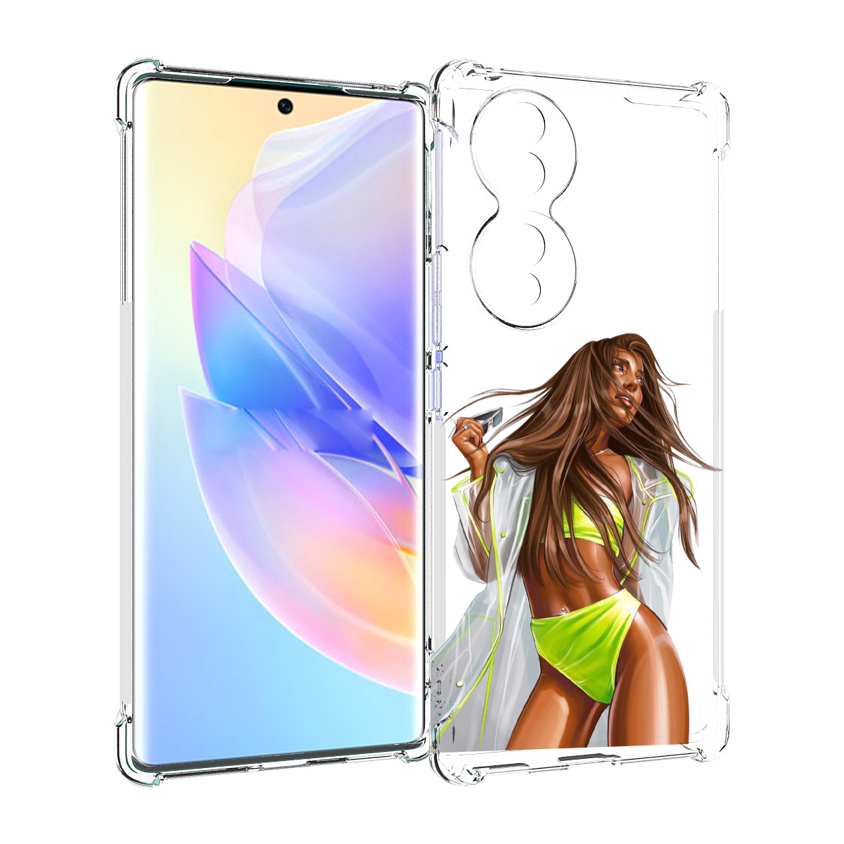 

Чехол MyPads девушка-модель-мулатка для Honor 70, Прозрачный, Tocco