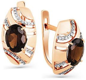 

Серьги женские из золота Magic Stones 02-2-612-0401-011, фианит/раухтопаз, 02-2-612-0401-011