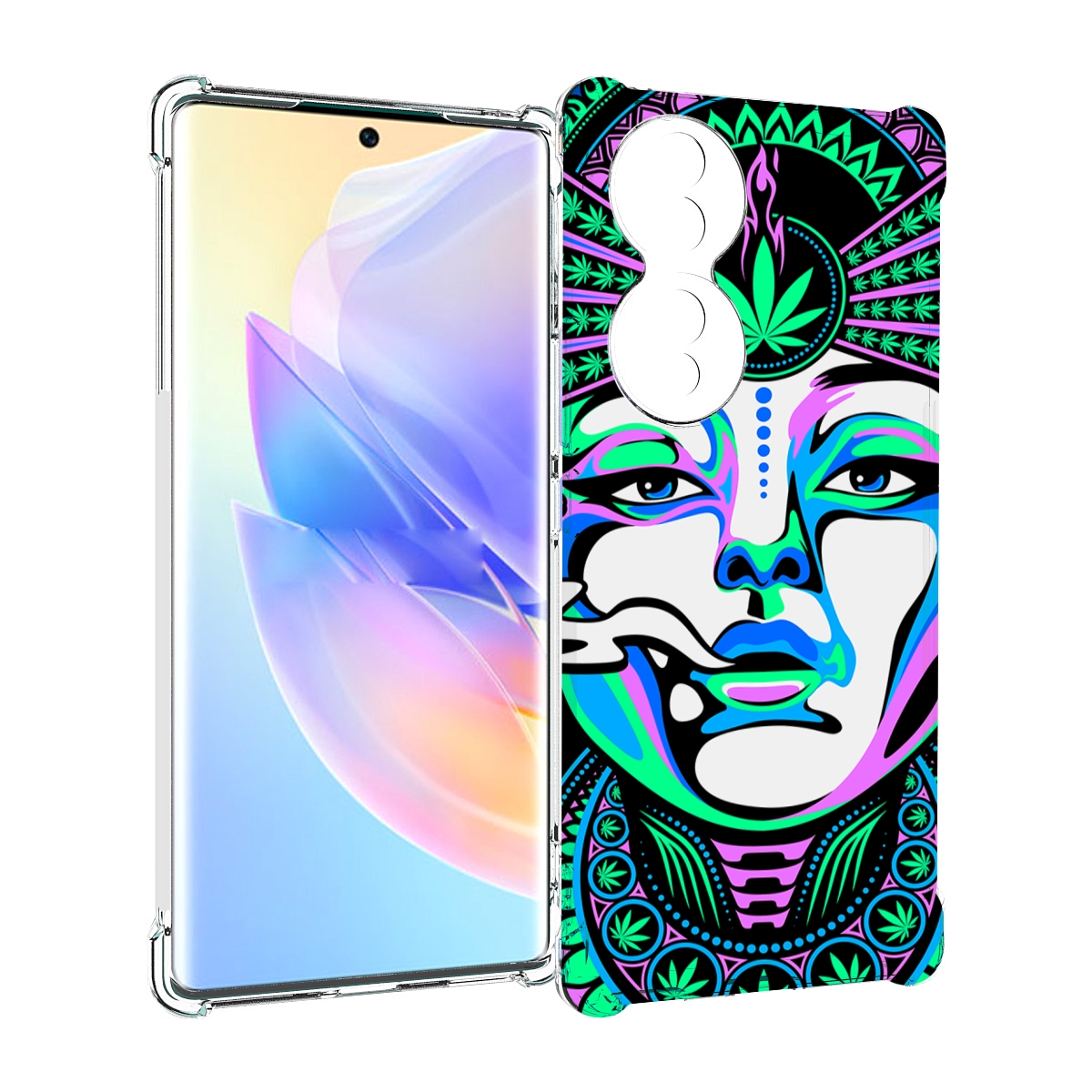 

Чехол MyPads девушка-любит-траву-абстракция для Honor 70, Прозрачный, Tocco