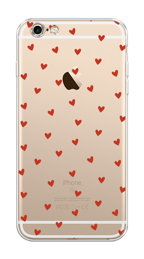 

Чехол на Apple iPhone 6 Plus/6S Plus "Red hearts", Красный;прозрачный, 10550-1