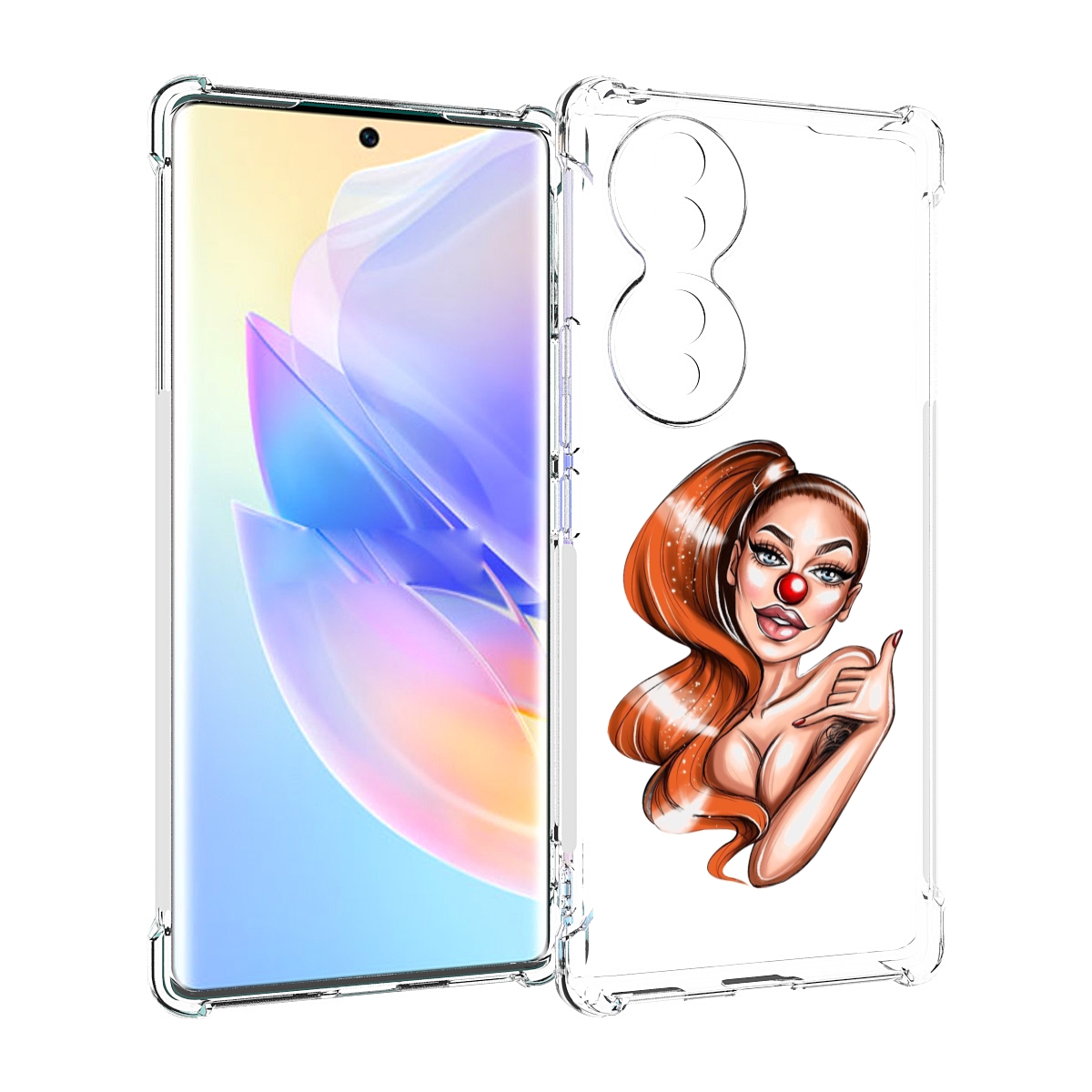

Чехол MyPads девушка-клоун для Honor 70, Прозрачный, Tocco