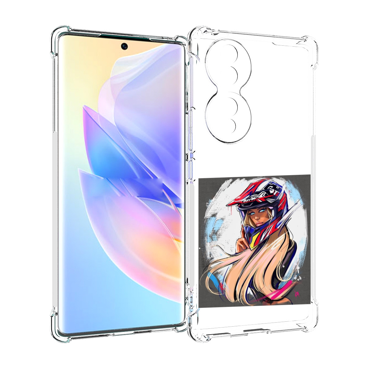

Чехол MyPads девушка-в-шлеме для Honor 70, Прозрачный, Tocco