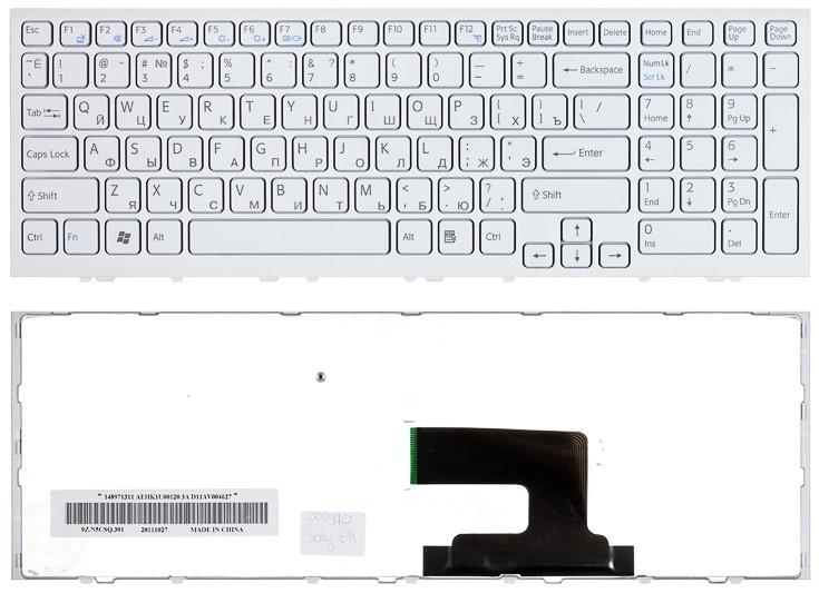 

Клавиатура для ноутбука Sony Vaio VPC-EH VPCEH белая с белой рамкой