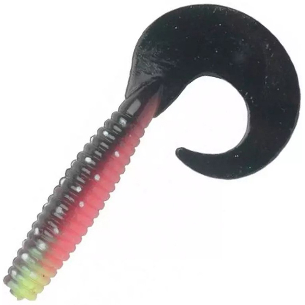 

Силиконовая приманка Wake Grub 135 мм, pink nightmare 635, 5 шт., Черный;красный;желтый, Grub
