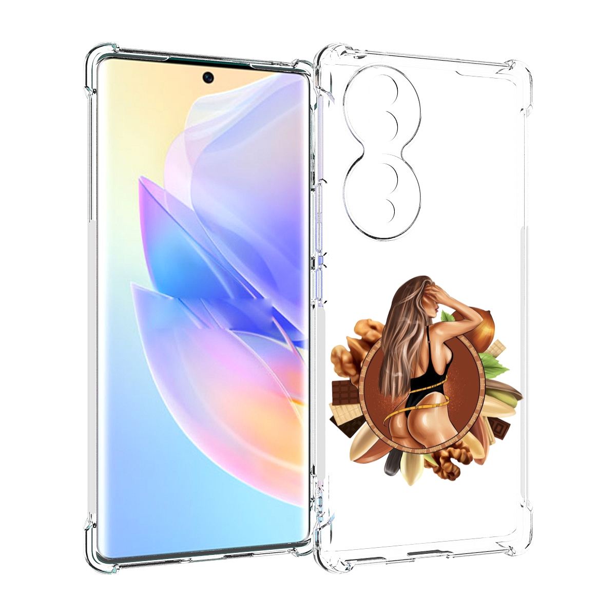

Чехол MyPads девушка-в-черном-купальнике женский для Honor 70, Прозрачный, Tocco