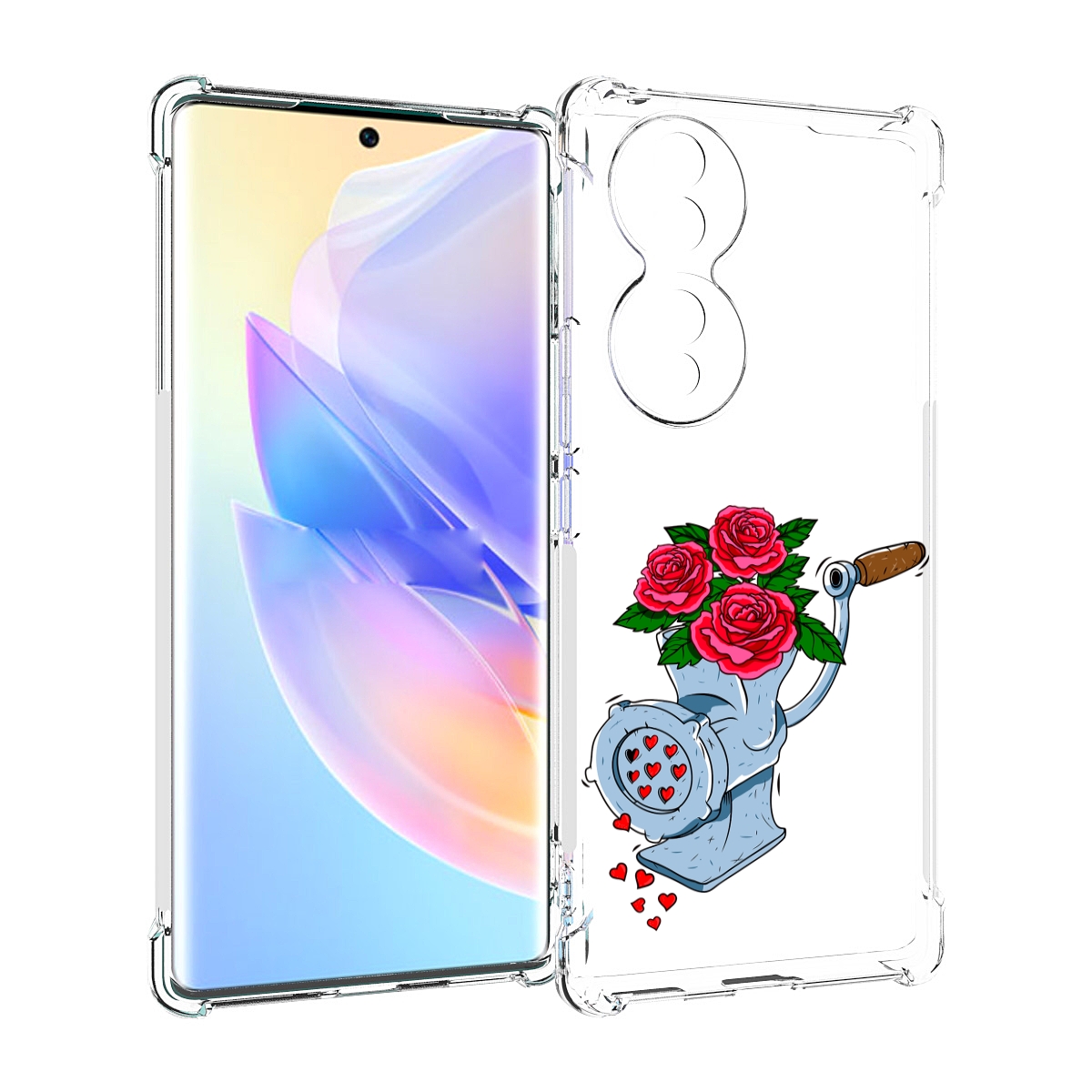 

Чехол MyPads Цветочные сердца для Honor 70, Прозрачный, Tocco