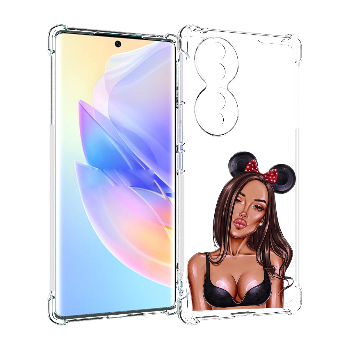 

Чехол MyPads девушка-в-купальнике-с-ушками женский для Honor 70, Прозрачный, Tocco