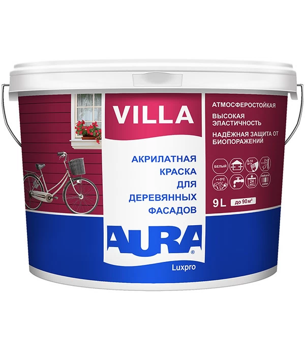 

Краска AURA 6553 Белая для стен и фасадов, 9л, 10.9кг, Белый